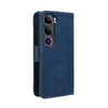 For vivo V40 Lite 4G / 5G IDN Skin Feel Calf Texture Card Slots Leather Phone Case(Blue)