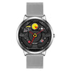 SANDA 1085 Steering Wheel Hollow Dial Waterproof Quartz Watch, Style:Mesh Band(Silver)