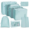 8 In 1 Cosmetic Bag Travel Storage Bag Set Folding Storage Bag( Lake Blue)