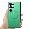 For Samsung Galaxy S25 Ultra 5G Solid Color Retro Magsafe PU Back Cover Phone Case(Green)