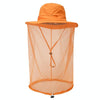 Summer Outdoor Sports Anti-mosquito Net Sun Hat Fisherman Hat, Size:L(Orange)