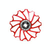 ENLEE Mountain Bicycle Rear Derailleur Guide Wheel Ceramic Bearing Tension Pulley, Size: 11T(Red)