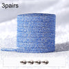 3pairs Elastic No Tie Shoelaces Metal Lock Dazzling Color Laces 100cm(Silver Blue)