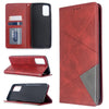 For Galaxy S20+ Rhombus Texture Horizontal Flip Magnetic Leather Case with Holder & Card Slots(Red)