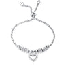 OPK 1022 Titanium Steel Heart Zirconia Bracelet, Color: Steel Color