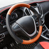 Car Genuine Leather Hand-stitched Adaptation Steering Wheel Cover, For Steering Wheel Size 37-38cm(Beige)