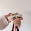 For Samsung Galaxy S22 Ultra 5G Cartoon Sausage Mouth TPU Phone Case with Bead Chain(White)