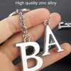 Double-Sided Three-Dimensional Plating Alphabet Keychain, Style: F
