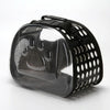 Foldable Transparent Pet Carrier Bag, Large, Black - Breathable Puppy Travel Bag