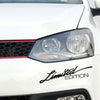 2pcs English Limited Edition Car Decorative Stickers(Black)