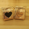 100 PCS Wedding Wood Grain LOVE Heart-shaped Pattern Hollowed-out Kraft Paper Sugar Box, Size: 5*5*5cm