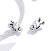 S925 Sterling Silver Simple Animal Rabbit Beaded DIY Bracelet Jewelry Accessories