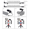 PULUZ 4 in 1 Vlogging Live Broadcast LED Selfie Light Smartphone Video Rig Kits with Microphone + Tripod Mount + Cold Shoe Tripod Head for iPhone, Galaxy, Huawei, Xiaomi, HTC, LG, Google, and Other Smartphones(Red)