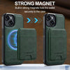 For iPhone 15 LC.IMEEKE L3 Series Detachable RFID Card Bag Magsafe Phone Case(Green)
