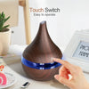 300ml USB Electric Aroma Air Diffuser Wood Ultrasonic Air Humidifier Essential Oil Aromatherapy Cool Mist Maker(Flat Mouth Deep Wood Grain)