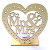 2 PCS Creative Heart Shaped Wooden Decoration Romantic Wooden Sign LED Candle Light(JM01454)