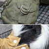 Thick Padded Dog Coat with Fur Collar - Green (S)