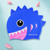 HAIZID Cute Cartoon Waterproof Silicone Children Swimming Cap(Shark Tooth Blue)