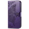 For Xiaomi Redmi K70 Butterfly Love Flower Embossed Leather Phone Case(Dark Purple)