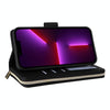For iPhone 13 Pro Nine-card Slots Zipper Wallet Bag Leather Phone Case(Black)