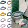 Universal Knitted Washable Toilet Pad Home Thickened Warm Toilet Cover, Style: With Handle Pink