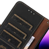 For Samsung Galaxy A56 5G Genuine Leather Magnetic RFID Leather Phone Case(Black)