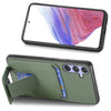 For Samsung Galaxy S25 Ultra 5G Carbon Fiber Card Bag Fold Stand Phone Case(Green)