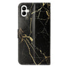 For Samsung Galaxy A06 4G Colored Drawing Marble Pattern Leather Phone Case(Black Gold Marble)