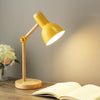 T1062 Dormitory Eye Protection Desk Lamp Bbedroom Bedside Wood Lamp, Power source: UK Plug(Yellow)