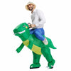 Operated Inflatable Dinosaur Fancy Polyester Dress Halloween Party Costume for Adult, Recommended Height: 1.6-1.9m(Green)