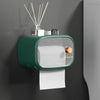 Bathroom Wall Mounted Waterproof Shelf Tissue Box, Color: Fashion Single Layer (Green)