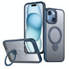 For iPhone 15 Wing Series Gen2 MagSafe Metal Ring Holder Phone Case(Blue)
