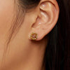 S925 Sterling Silver Plated Yellow Sunflower Stud Earrings