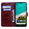 For Xiaomi Mi A3 Rose Embossed Horizontal Flip PU Leather Case with Holder & Card Slots & Wallet(Brown)