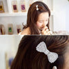 2 PCS  Fashion Women Crystal Rhinestone Hairpins Bow Knot Barrettes(Gold)