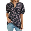 Women V-neck Loose Short-sleeved Printed T-shirt Top, Size: M(Cherry Blossom)