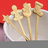4pcs /Pack Christmas Stainless Steel Spoon Tableware Gift Set, Color: Golden Red Box