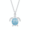 S925 Sterling Silver Blue Turtle Women Nacklace Jewelry