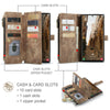 For Samsung Galaxy S25 Ultra 5G CaseMe C30 Card Slots Zipper Wallet Leather Phone Case(Brown)