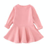 Spring and Autumn Female Babies Cotton Sanded Lotus Leaf Large Swing Skirt Dress(Rose Red)