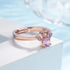 Women Crystal Cute Cat Claw Opening Adjustable Ring Jewelry(Pink diamond Rose gold)