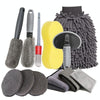 12 PCS / Set Car Wash Tool Brush Car Tires Brush Double Strand Wheel Brush(Gray)