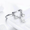 S925 Sterling Silver Open Ring Star Platinum Plated Ring