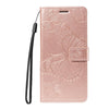 For Samsung Galaxy A06 4G / 5G 3D Butterfly Embossed Pattern Flip Leather Phone Case(Rose Gold)
