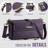 For Samsung Galaxy A14 CaseMe C39 RFID Blocking Zipper Wallet Leather Phone Case with Crossbody Strap(Purple)