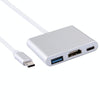 USB-C / Type-C 3.1 Male to USB-C / Type-C 3.1 Female & HDMI Female & USB 3.0 Female Adapter(Silver)