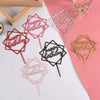Acrylic Cake Decoration Card Birthday Table Party Dress Up Dessert Polygonal Plug-in Decoration(Pink)