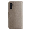 For Samsung Galaxy A36 5G Butterfly Flower Pattern Flip Leather Phone Case(Grey)