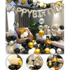 Happy Birthday Girl Boy Aluminum Film Balloon Scene Decoration Set Background Wall Decoration Adult Party Decoration Supplies(Silver)