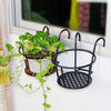 Iron Metal Railing Potted Plant Shelves Hanging Flowerpot Rack (Bronze)
